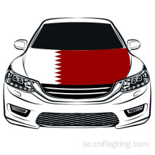 VM Qatar Flag Car Hood-flagga 3.3X5FT Högelastiskt tyg